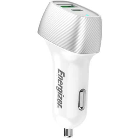 Energizer Ultimate - USB-C & USB-A 38W PD + QC3.0 Autoladegerät (Weiß / Silber)