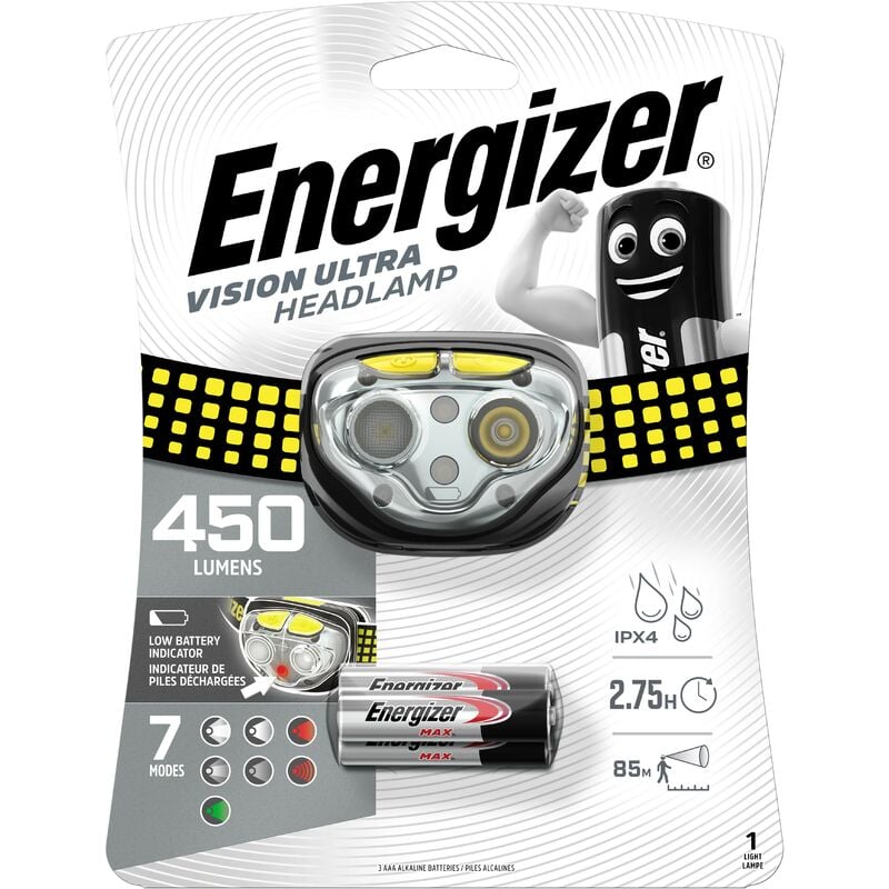 Energizer - Linterna LED de metal, 60 lúmenes, funciona con 2 pilas AA , linterna metálica para camping o uso de hogar [Clase de eficiencia
