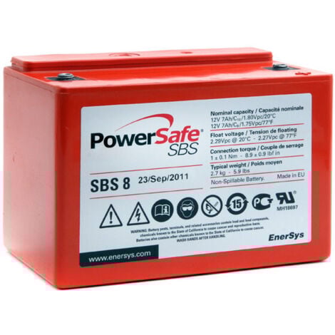 Enersys - Batterie plomb pur Powersafe SBS8 12V 7Ah M4-F
