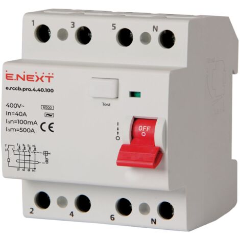 E.NEXT p003023 PRO 4P 40A 100mA 6kA RCCB TIPO AC