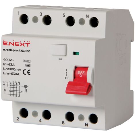 E.NEXT p003024 PRO 4P 63A 100mA 6kA RCCB TYPE CA