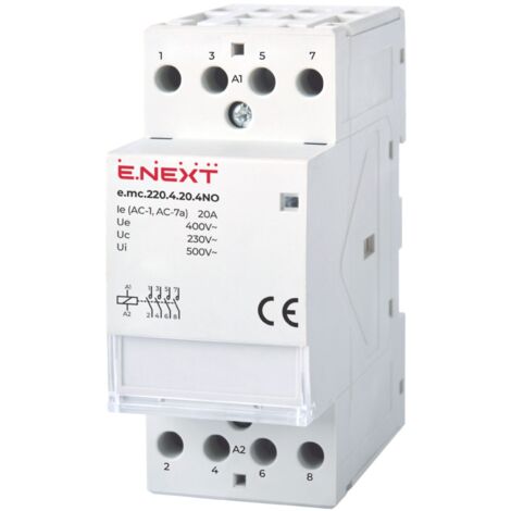E.NEXT p005019 Modularschütz 4P 20A 4NO 230V AC