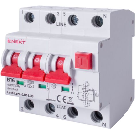 E.NEXT p0720029 Interruttore differenziale con modulo PRO 4P B 16A 30mA 6kA TIPO A