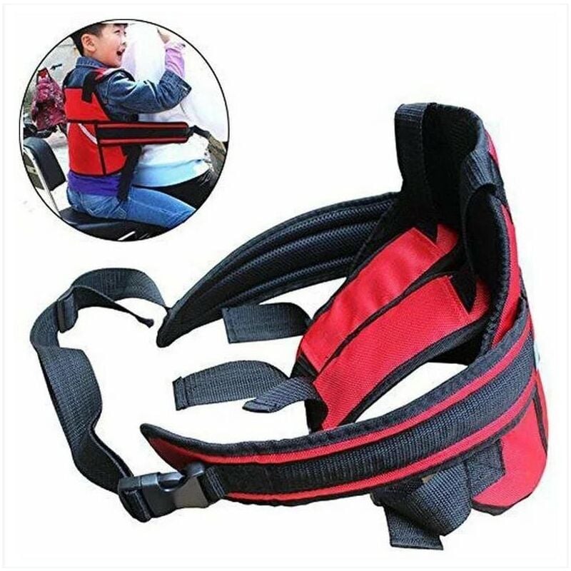 Enfants Ceintures de sécurité Ceinture de sécurité Moto Harnais de Style bébé résistance aux Chutes, Carivent, Rouge