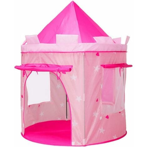 MEMKEY Enfants Jouent tentes Tente pour Enfants château Rose,tipi pour Enfants,Maison de Tente de Jeu,Maison de Tente bébé,Tente de Jardin pour Maison de Jeu pour bébé