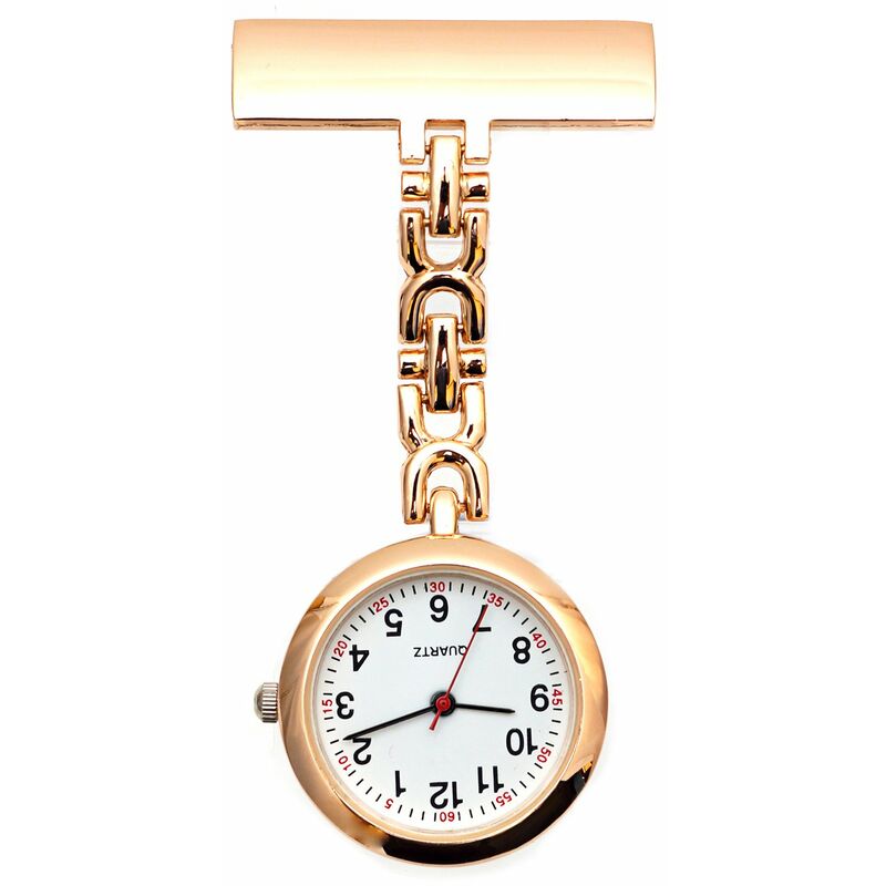 

Enfermera Pin de solapa Reloj Fob Reloj Clip-on Colgante Reloj de cuarzo Doctor Reloj de bolsillo para enfermeras Docoters Hombres Mujeres,Oro rosa