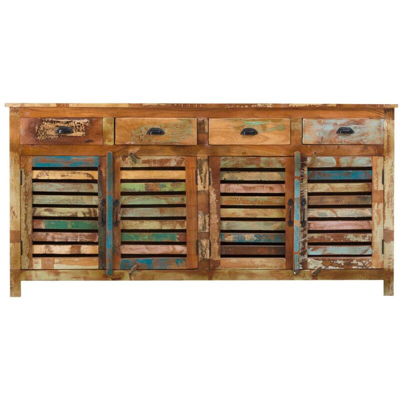 Buffet à lattes en bois coloré Ethnik