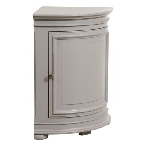 Encoignure basse en MDF blanc – Largeur 50 cm – Profondeur 83 cm – Hauteur 50 cm – Meuble assemblé en un seul tenant – Decoration D’Autrefois