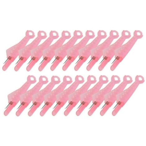 Enfile-aiguilles pour machine à coudre à ouverture en forme de poisson, rose, lot de 100 pièces.