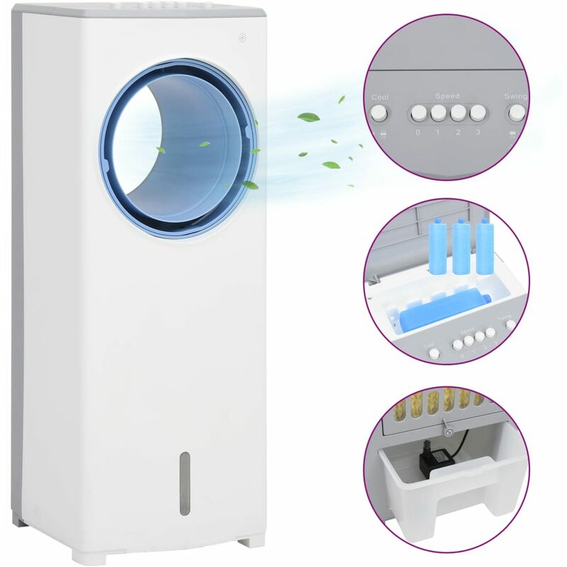 

Enfriador de aire 3 en 1 blanco 80 W 264x255x680 mm - Blanco