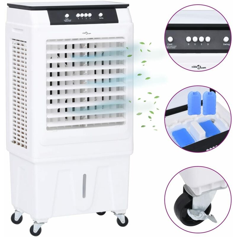

Enfriador de aire 3 en 1 blanco y negro 120 W 480x340x980 mm