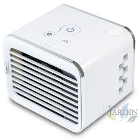 Enfriador de Aire Personal 8W, Compacto 19x16x15 cm, Ideal para Climas Calurosos