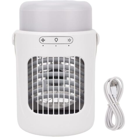 Enfriador de aire portátil recargable por USB, 10.000 mAh y depósito de agua de 600 ml, doble batería.