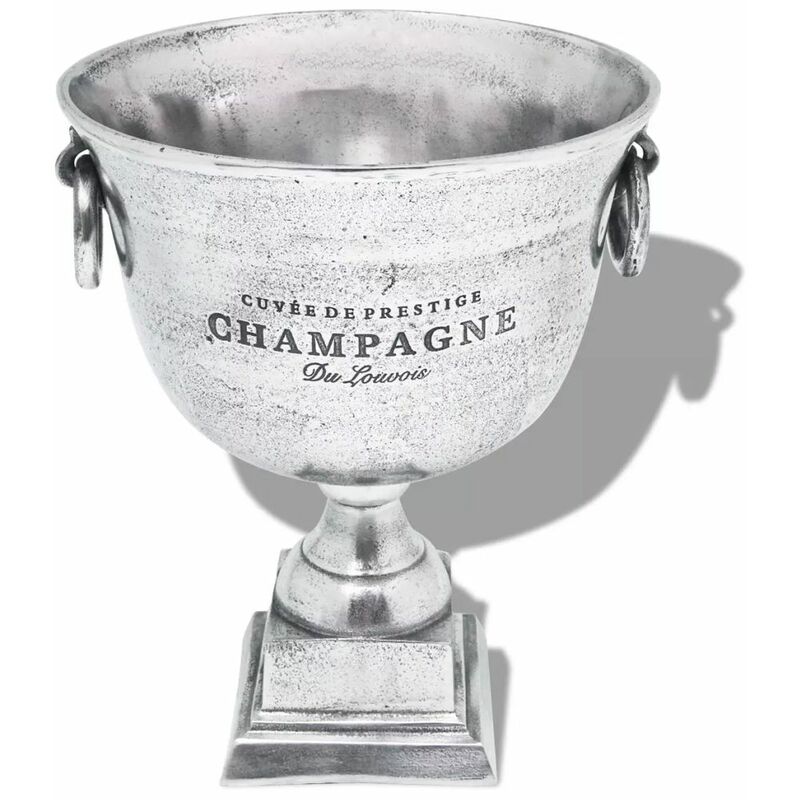 

Enfriador de champán copa trofeo de aluminio plateado