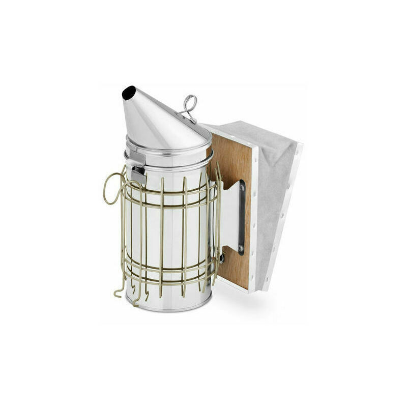 Enfumoir pour Abeilles en Acier Inoxydable avec Soufflet - Grand Modèle - Marron - Idéal pour l'Apiculture