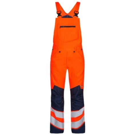 ENGEL Warnschutz Latzhose Safety Herren 3544-314 Gr. 33 orange/blue ink