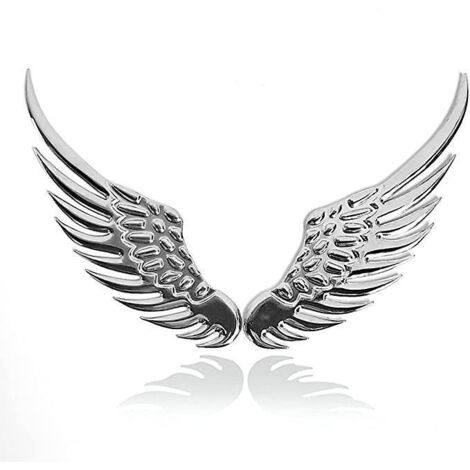 Engelsflügel-Autoaufkleber (silber) 3D-Flügel-Autoaufkleber aus Metall, Autozubehör, 1 Paar Silber
