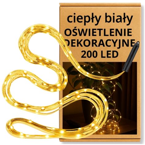 Engelshaar-Lichterkette mit 200 LEDs, warmweiß