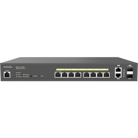 EnGenius ECS1112FP Netzwerk-Switch Managed L2+ Gigabit Ethernet (10/100/1000) Power over Ethernet (PoE) Schwarz