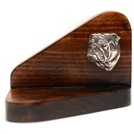 Englische Bulldogge, Bulldog II - Kerzenständer aus Holz mit Hund, Teelichtständer, Hundedenkmal von Art-Dog