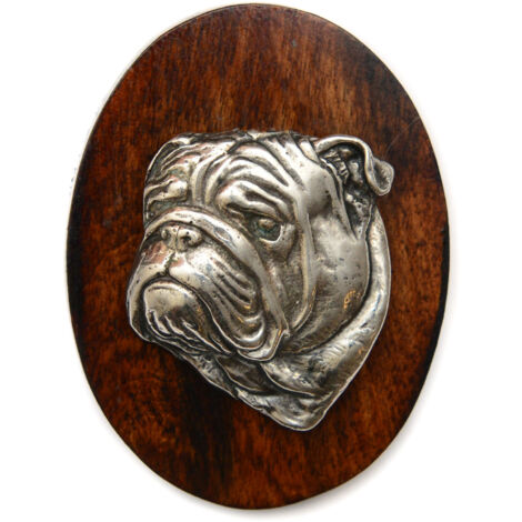 Englische Bulldogge, Bulldog II - Showbrosche, Startnummernclip, Hundeabzeichen von Art-Dog