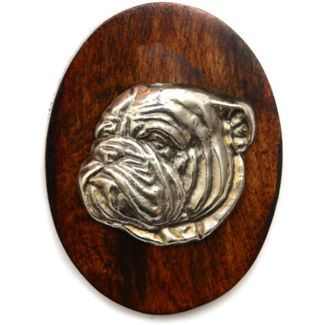 Englische Bulldogge, Bulldog III - Showbrosche, Startnummernclip, Hundeabzeichen von Art-Dog