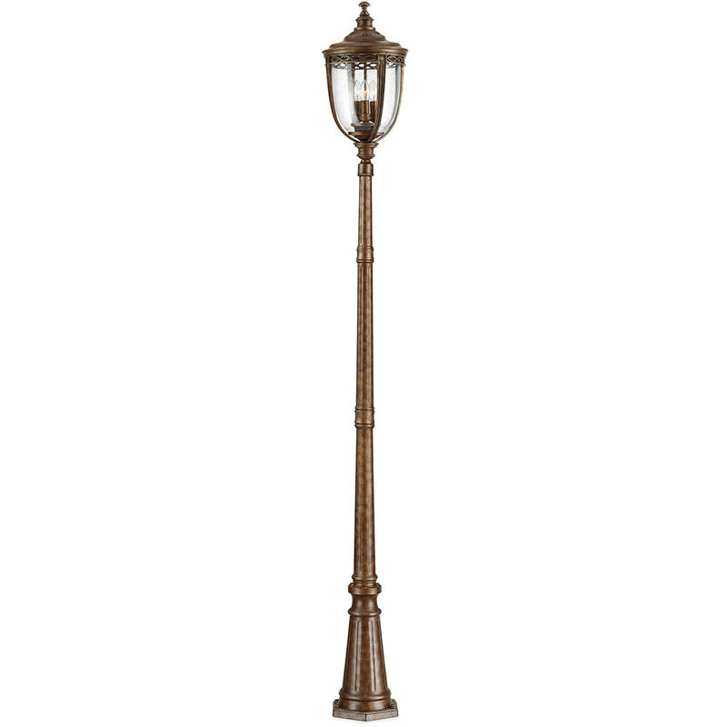 English Bridle - 3 Light Large Outdoor Lamp Post British Bronze IP44, E14 - Elstead