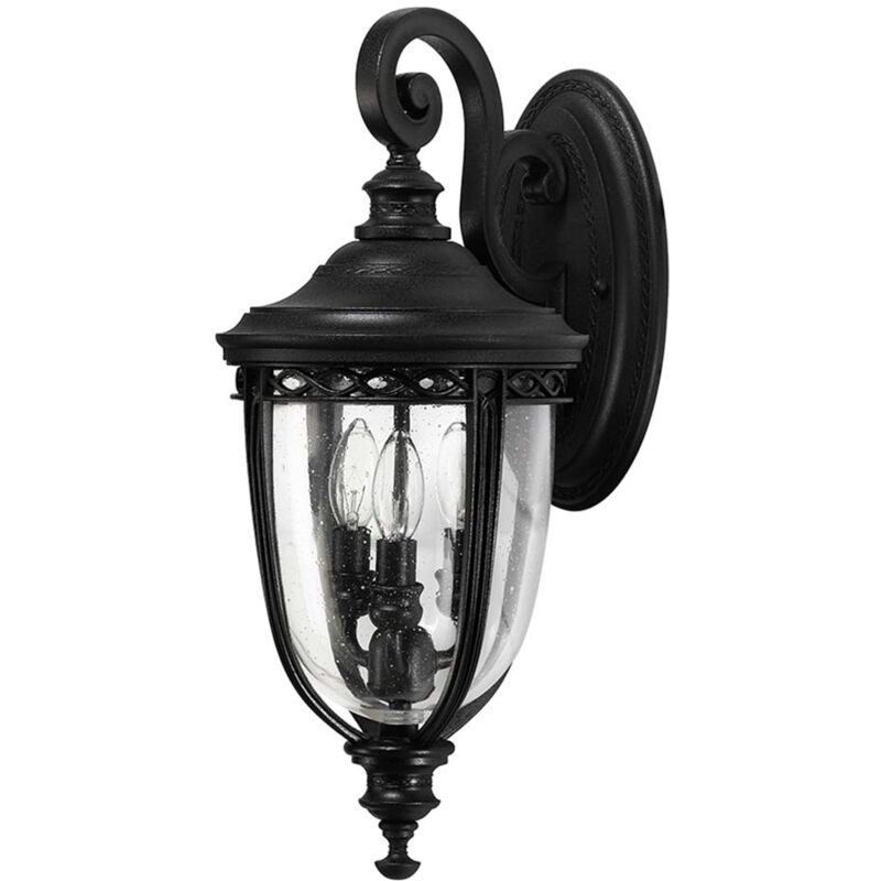 Elstead - English Bridle - 3 Light Outdoor Mittlere Wandlaterne Hellschwarz Ip44, E14