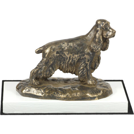 English Cocker Spaniel - Hundestatuette, Figur auf weißem Sockel, Trophäe für eine Hundeausstellung von Art-Dog
