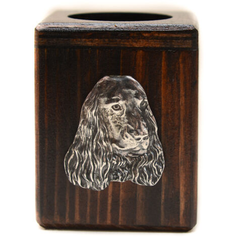 English Cocker Spaniel I - Kerzenständer aus Holz mit Hund, ein einzigartiges Andenken nach dem Verlust eines Hundes, handgefertigt von Art-Dog