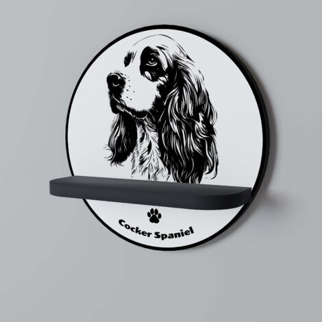 ENGLISH COCKER SPANIEL Rundes Regal Schwarz