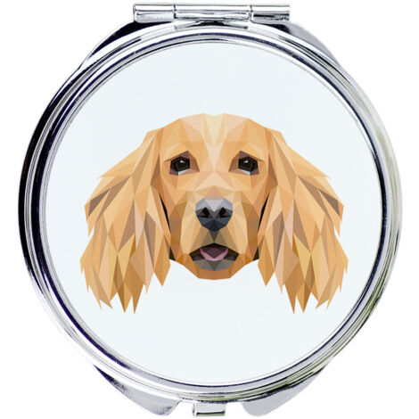 English Cocker Spaniel - Spiegel mit Foto und geometrischer Aufschrift von Art-Dog
