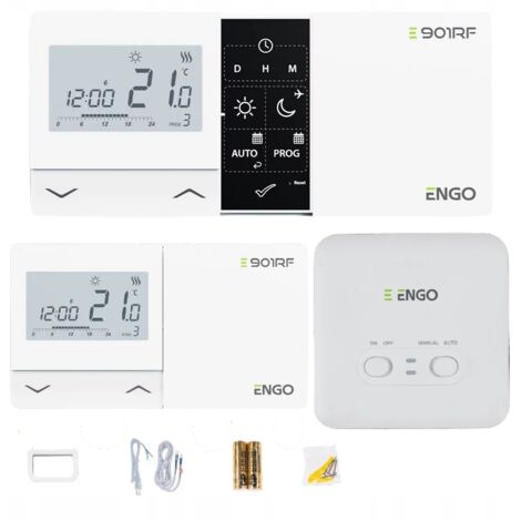 ENGO Régulateur de température sans fil E901RF - Programmable - Précision 0,1°C - Économie d'énergie
