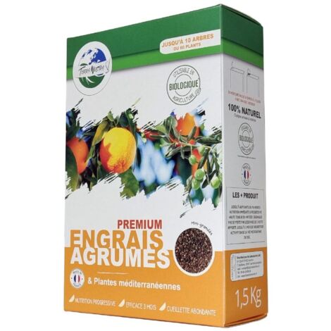 Engrais Agrumes  et  Plantes Méditerranéennes - Premium - Prêt à l'emploi - 1,5 kg