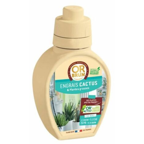 Engrais cactus & plantes grasses - OR BRUN - OBRECLCACTUS250 - 250 ml - Enrichit les plantes - Fabriqué en France