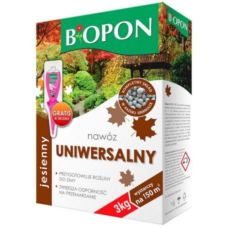 ENGRAIS D'AUTOMNE. GRANULÉS UNIVERSELS, CARTON AVEC POIGNÉE, 3 KG - BR BIO-1079
