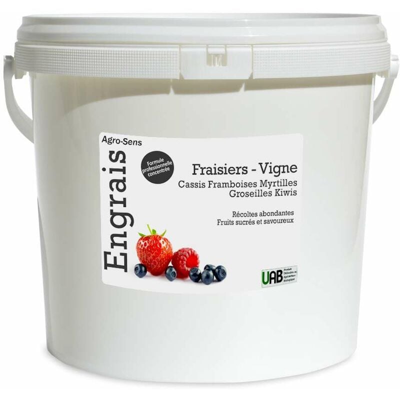 Agro Sens - Engrais fraisiers, vigne et petits fruits - Seau 8 kg