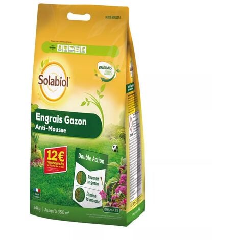 Engrais gazon Anti Mousse, sac de 14 kgs