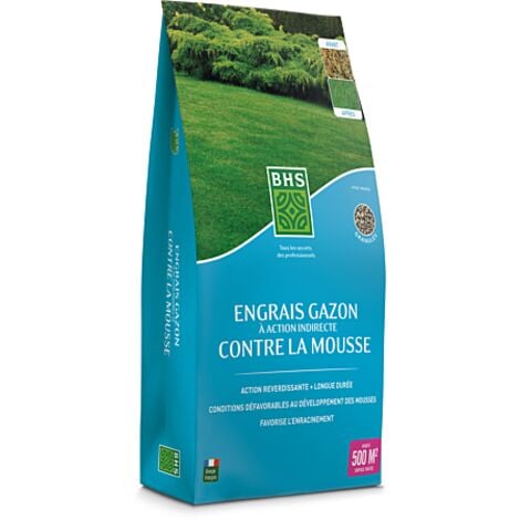 BHS Engrais gazon anti-mousse VITAL MOOSS BOX 15 kg – 500 m²