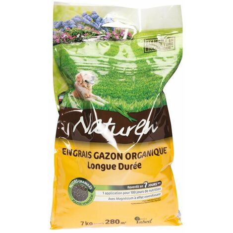 Engrais gazon organique longue durée sac 7 kg