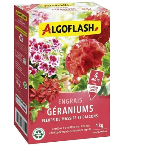 Engrais Géraniums, Fleurs de Massifs et Balcons - ALGOFLASH NATURASOL - 1 kg