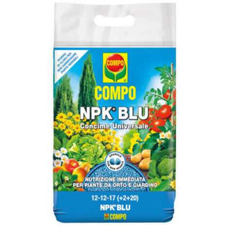 Engrais granulé universel – 4kg – COMPO NPK+BLEU – Nutrition immédiate pour potager et jardin