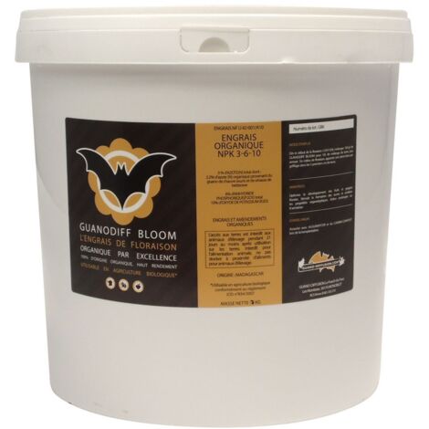 Engrais GUANODIFF Bloom - seau de 7 kilos - Guano Diffusion