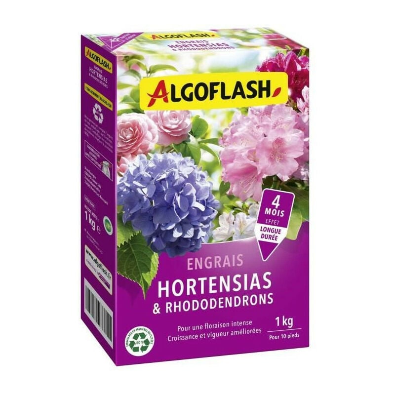 Engrais Hortensias et Rhododendrons - ALGOFLASH NATURASOL - 1 kg