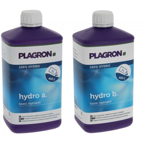 Engrais hydro A+B 1 litre – Engrais liquide minéral pour culture hydroponique – Dosage 2.5ml/L – Contrôle pH et nutriments – Plagron