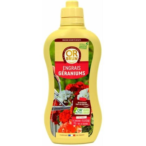 Engrais liquide géraniums Or Brun, fertilisant organique 1 litre UAB
