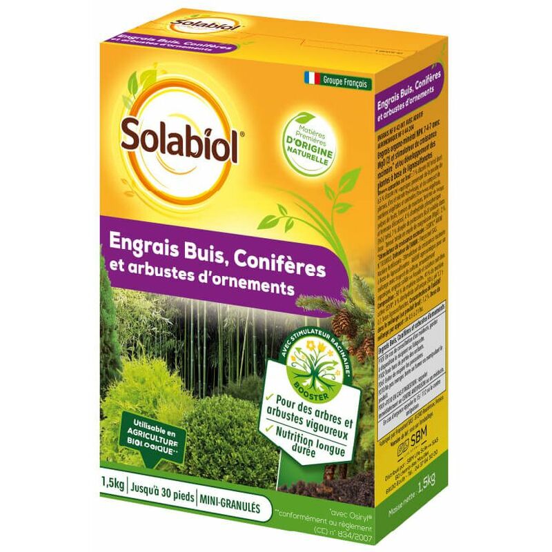 Solabiol - Engrais buis et conifères - 1,5kg
