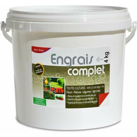 Engrais organique complet pour légumes, fleurs, fruits. Seau 4 kg