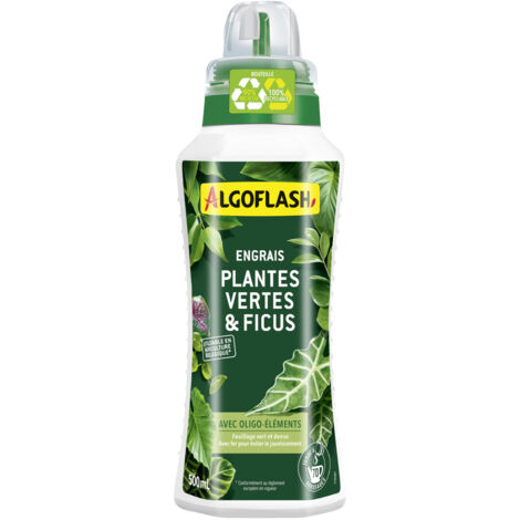 Engrais plantes vertes - ALGOFLASH - Plantes vertes & Ficus - 500 ml - UAB