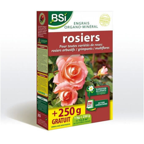 Engrais pour Bio Rosiers - BSI - Floraison éclatante - Action kongue duree - 12,5 m²